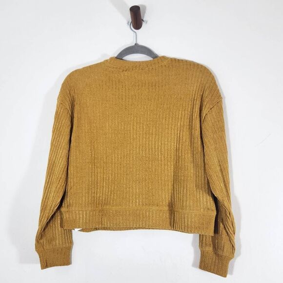 Band of the Free Mustard Ribbed Knit Pullover Size Small NWT Boxy Knit Top - Picture 4 of 9